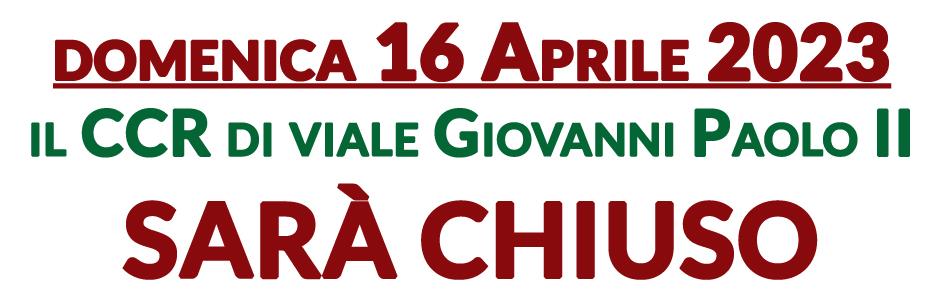 Domenica 16 aprile chiusura del Centro Comunale di Raccolta di viale Giovanni Paolo II per la partita del Lecce